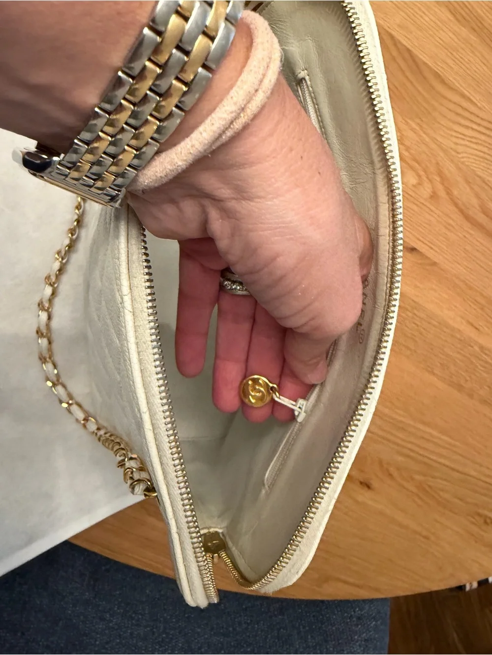 Authentic Vintage White Chanel Caviar Quilted Chain Tote - 24k Plated GHW